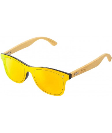Rimless Horizion Model - Handmade Natural Bamboo Sunglasses with HD UV400 Mirror Lens - CL18AIMS4TL $16.10