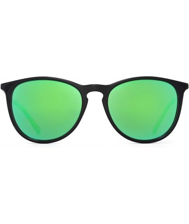 Round Retro Polarized Sunglasses for Men Women Vintage Designer Style Shades - C6192URURRI $24.21