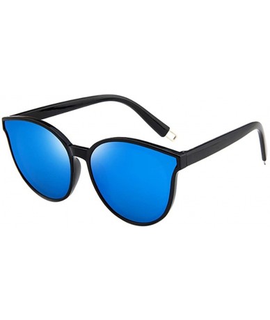 Oval Sunglasses Big Oval Polarized Goggles Glasses Eyewear - Blue - C418QOK3DIH $9.05