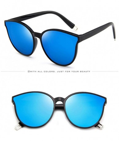 Oval Sunglasses Big Oval Polarized Goggles Glasses Eyewear - Blue - C418QOK3DIH $9.05