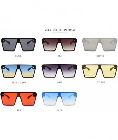 Square Oversized Square Sunglasses Women Luxury Fashion Flat Top Clear Lens One Piece Men Gafas Shade Mirror UV400 - 5 - CN19...