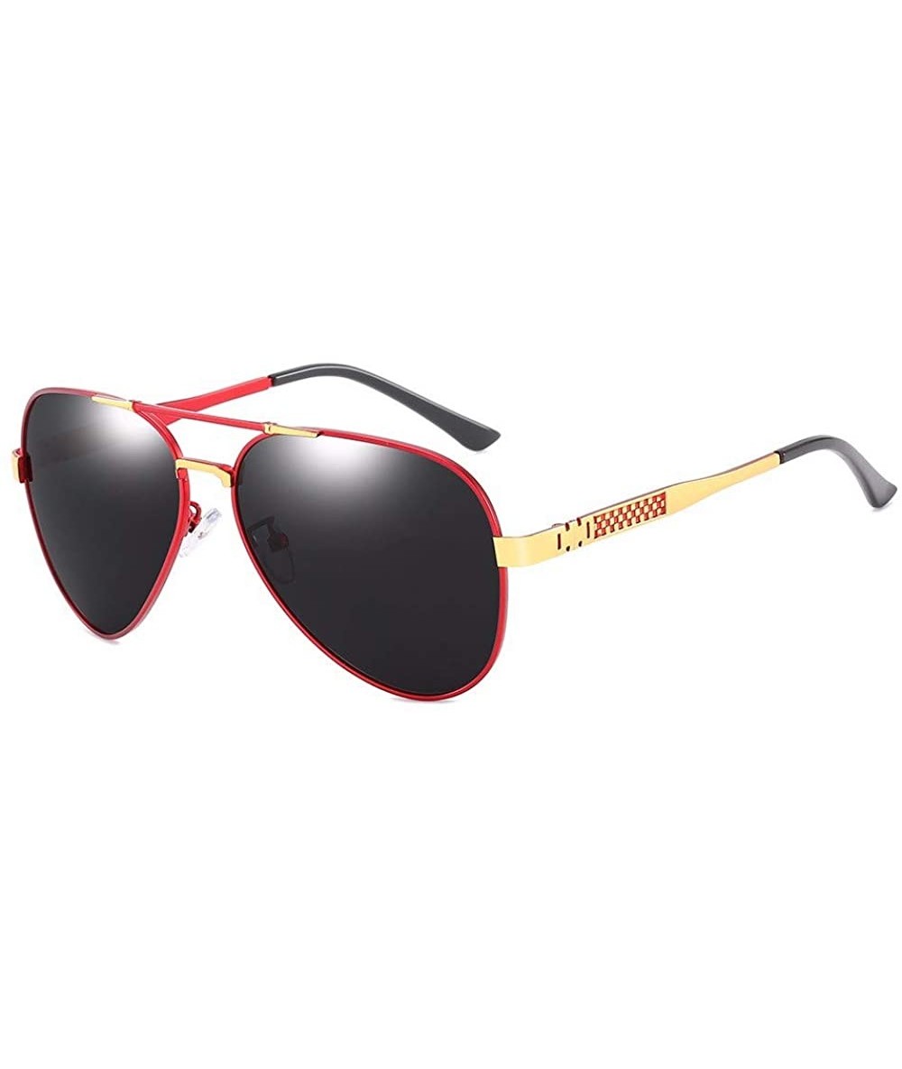 Aviator Sunglasses Metal Sunglasses Male Polarized Toad Mirror Driving Outdoors - A - CE18QR73Y4W $69.89