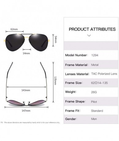 Aviator Sunglasses Metal Sunglasses Male Polarized Toad Mirror Driving Outdoors - A - CE18QR73Y4W $26.10