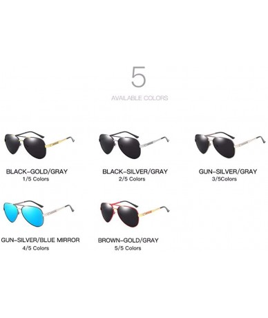 Aviator Sunglasses Metal Sunglasses Male Polarized Toad Mirror Driving Outdoors - A - CE18QR73Y4W $69.89