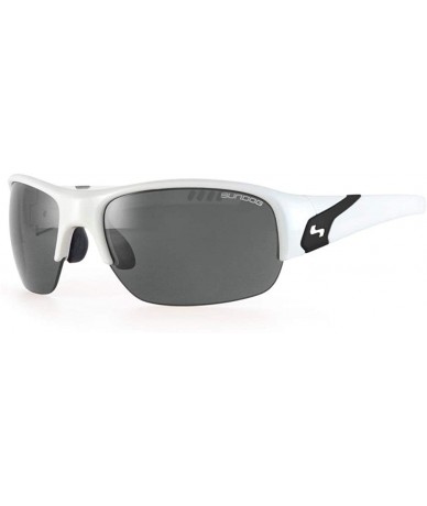 Rimless Golf- Mens Bent Sunglasses - White/Smoke Lens - C618657RLG6 $34.11