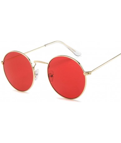Oval Vintage Classic Metal Round Sunglasses Women Small Prince Retro Red Orange Pink Clear Glasses Shades UV400 - CU197A37U37...