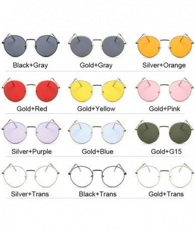 Oval Vintage Classic Metal Round Sunglasses Women Small Prince Retro Red Orange Pink Clear Glasses Shades UV400 - CU197A37U37...
