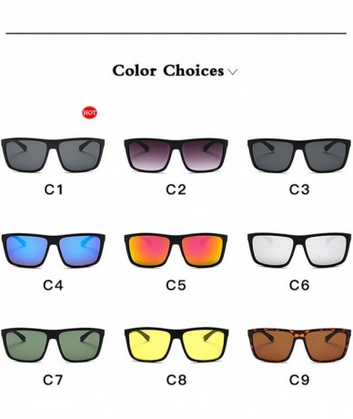 Square Unisex Reflective Vintage Sunglasses Men Fashion Rivets Sun Glasses Oculos De Sol - C6 - C8197Y7OQ9K $27.05