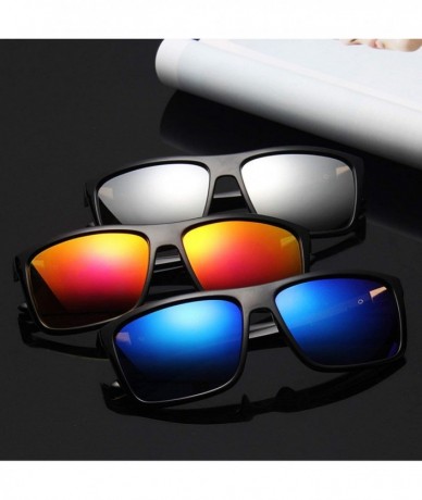 Square Unisex Reflective Vintage Sunglasses Men Fashion Rivets Sun Glasses Oculos De Sol - C6 - C8197Y7OQ9K $27.05