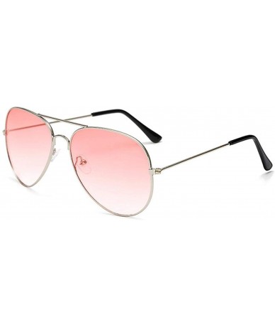 Square Pilot Aviation Night Vision Sunglasses Men Women Goggles Glasses UV400 Sun Driver Driving Eyewear - Silver-pink - CR19...