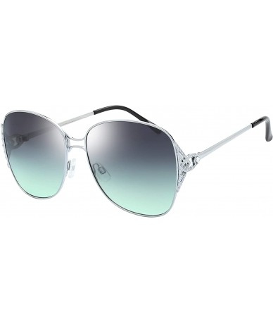Oval Classic Crystal Elegant Women Beauty Design Sunglasses Gift Box - L155-silver - CQ18M0U0CHI $17.73