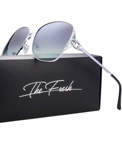 Oval Classic Crystal Elegant Women Beauty Design Sunglasses Gift Box - L155-silver - CQ18M0U0CHI $17.73