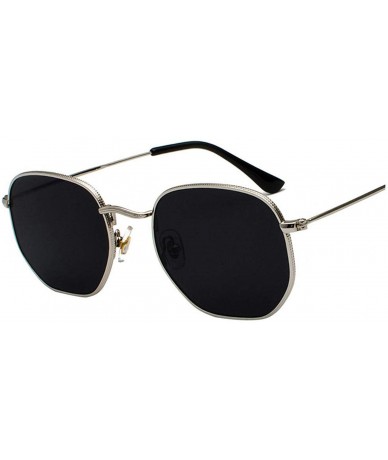 Round Vintage Sunglasses Men Square Metal Frame Pilot Mirror Classic Retro Sun Glasses Women Luxury Summer Eyewear - CJ19857N...
