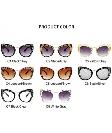 Cat Eye Cat Eye Sunglasses Luxury Brand Shades For Women Trending Products Vintage Sunglasses - C2 Stripe Gray - C3198US3MIY ...