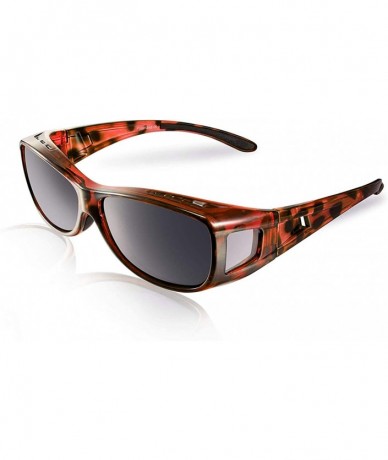 Sport Fit Over Sunglasses For Women - Polarized Fitover Sunglasses - Amber Leopard - CU18EMGCKSN $16.22