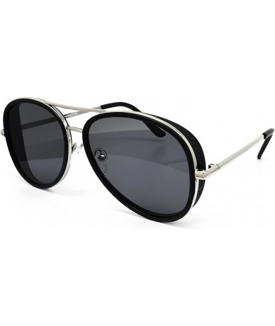 Oversized 3844 Premium Steampunk Flat Aviator Vintage Hippie Retro Womens Mens Sunglasses - Steampunk - CD17YQTGA3D $14.38