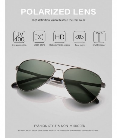 Sport Aviator Sunglasses Polarized for Men Women LUENX-UV400 Protection with Case - Grey Green / Non Mirror - C5186R0OU40 $17.31