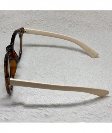 Square Classic Round Horn Rimmed Eye Glasses Clear Lens Oval Non Prescription Frame - Leopard Beige 12031 - C318ZQXO3L9 $12.24