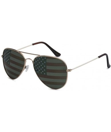 Goggle USA American Flag Classic Aviator Patriot Sunglasses GOLD - CS185796XKG $18.54