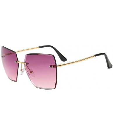 Square Sunglasses Ms. Frameless Sunglasses Ocean Tablet Sun Visor Personality Square Sunglasses Women - C318XD4GZR5 $40.64