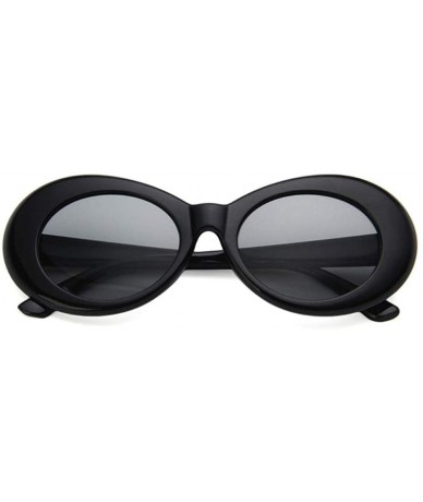 Oval Women Fashion Oval Cat Eye Sunglasses with Case UV400 Protection Beach - Black Frame/Grey Lens - CB18WR6IIII $9.84