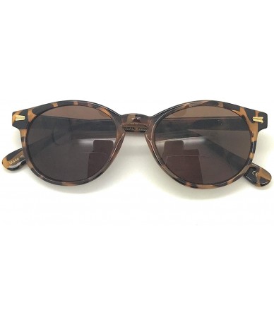 Round Round Stylish Bifocal Reading Sunglasses For Men Women - Light Brown - CD18L3HGC88 $11.96