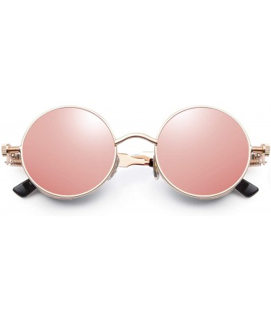 Round Polarized Lennon Round Sunglasses Women Men Circle Hippie Sun Glasses - Pink Retro - CA184NKHEZC $12.20