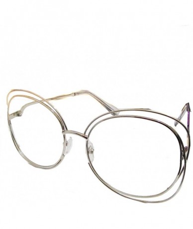 Oversized Oversized Clear Sunglasses Women Large Fashion Shades - 50844_silver - C218HOY85UO $23.74