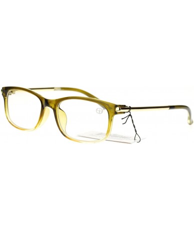 Rectangular Womens Designer Fashion Sexy Narrow Rectangular Plastic Clear Lens Eye Glasses - Green - CK11TDG8TB1 $7.45