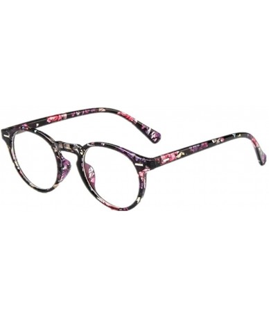 Semi-rimless Men Retro Round Eyeglasses Frame Women Optical Glasses Frame Eyewear - Green Floral - CL1829WACYX $11.95