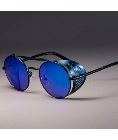 Round Zml14 Retro Round Metal Sunglasses Steampunk Men Women Glasses Oculos De Sol Shades UV Protection - Gold Tea - CB19850O...