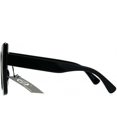 Cat Eye Womens Bat Shape Cat Eye Tip Oversize Plastic Fashion Sunglasses - Black Pink Blue - CJ187L0A43Z $12.78