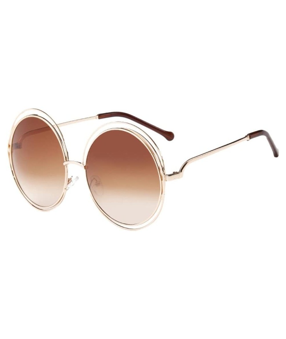 Aviator UV 400 Sunglasses - Fashion Men Womens Retro Vintage Round Frame Glasses (D) - D - CE18E4SM0UO $11.64