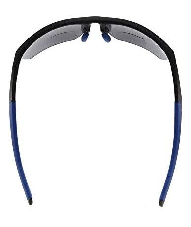 Sport Retro Mens Womens Sports Half-Rimless Bifocal Sunglasses - Black Frame/Blue Arm - CT189X65RRE $17.80