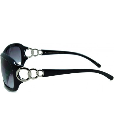 Rectangular Circle Power- Nearly Invisible Line Bifocal Sunglasses - Black - C811JJXWO4B $26.44