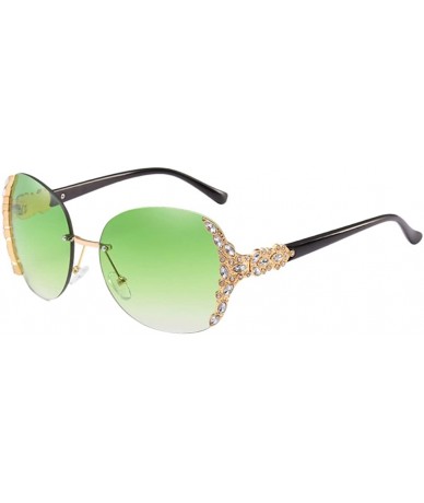 Rimless Special Womens Oversized Sunglasses Ladies Rimless for Driving Traveling - Green - CF18DM4WK8O $13.61