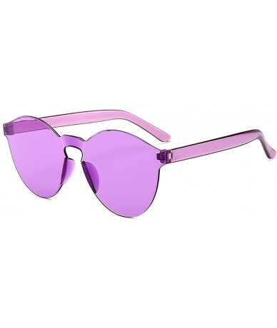 Round Unisex Fashion Candy Colors Round Outdoor Sunglasses Sunglasses - White Purple - CZ190S57XM5 $30.77