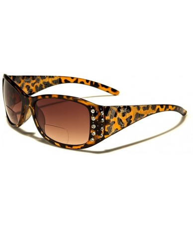 Rectangular Womens Designer Bifocal Sunglasses with Rhinestones - Hard Case Included - Tortoise - CU11W2OPVFD $12.60