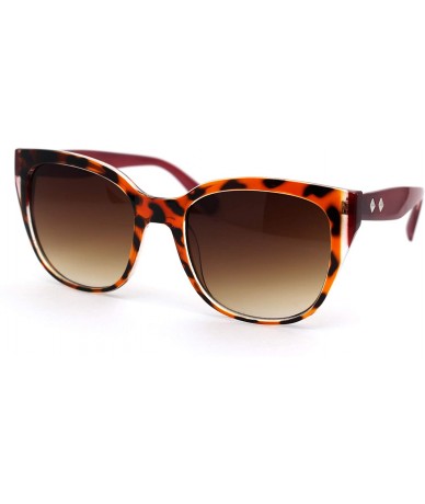 Oversized Womens Thick Oversize Cat Eye Shape Designer Sunglasses - Tortoise Burgundy Brown - CT18YMEKGXZ $19.44