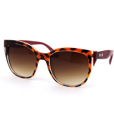 Oversized Womens Thick Oversize Cat Eye Shape Designer Sunglasses - Tortoise Burgundy Brown - CT18YMEKGXZ $9.12