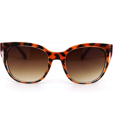 Oversized Womens Thick Oversize Cat Eye Shape Designer Sunglasses - Tortoise Burgundy Brown - CT18YMEKGXZ $9.12