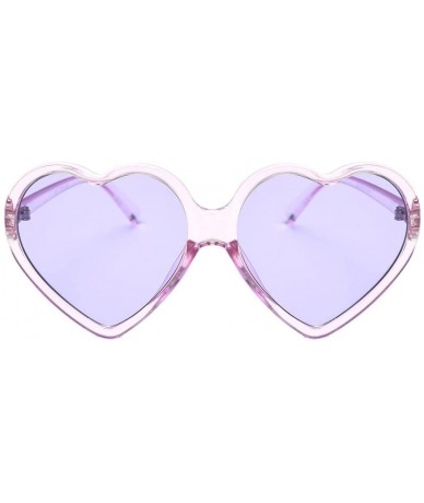 Goggle Women Fashion Unisex Heart-Shaped Shades Sunglasses Integrated UV Glasses (Purple) - Purple - C018EK3HYAQ $16.46