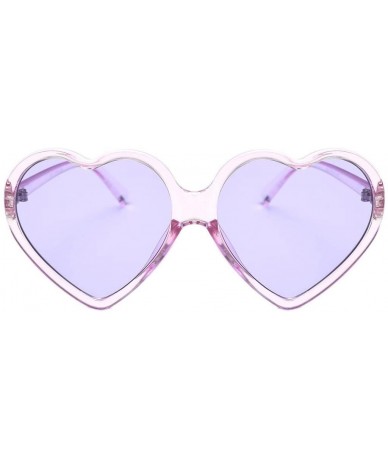 Goggle Women Fashion Unisex Heart-Shaped Shades Sunglasses Integrated UV Glasses (Purple) - Purple - C018EK3HYAQ $10.98