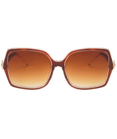 Rectangular Women Sunglasses Fashion Bright Black Drive Holiday Rectangle Non-Polarized UV400 - Brown - CM18RLIZ822 $9.48