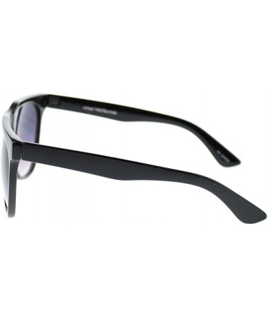 Wayfarer Unisex Retro Vintage Style Horn Rim Thick Brow Rectangular Sunglasses - Black Smoke - CN11OMSCWXV $10.02