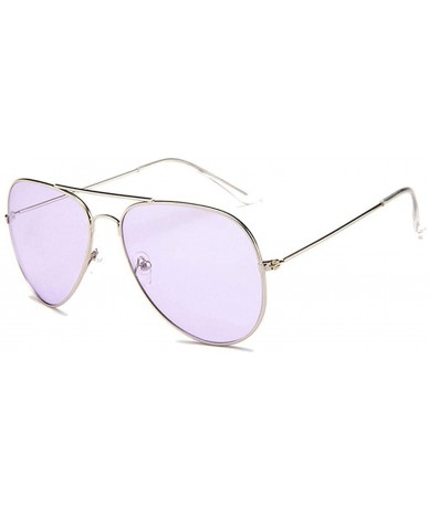 Round Clear Pink Sunglasses Women Men Ocean Blue Transparent Sun Glasses Candy Color Eyewear Pilot Lens Green - CP198AHO6Z7 $...