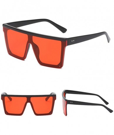 Oversized Square Oversized Sunglasses Unisex Flat Top Fashion Shades (Style B) - C5196IL85ON $8.76