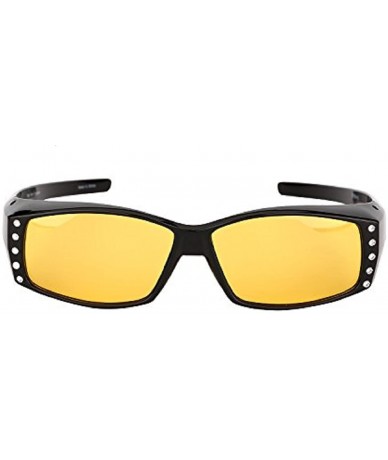 Sport 2 Pair of Night Driving Polarized Sunglasses that Fit Over Prescription Glasses - Black - C91885WK0QA $16.17
