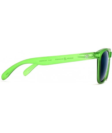 Square Polarized New Cool Factor Horned Rim Sunglasses - Green - CW182ETAHNS $7.86