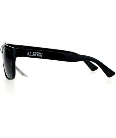Wayfarer Dark Black Keyhole Horned Sport Horn Rim Mens Sunglasses - Shinny Black - C912EO5PPRL $8.82